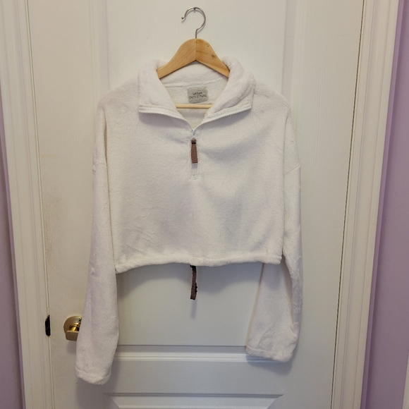 Urban Outfitters White Fluffy half-zip pullover top - Picture 8 of 13